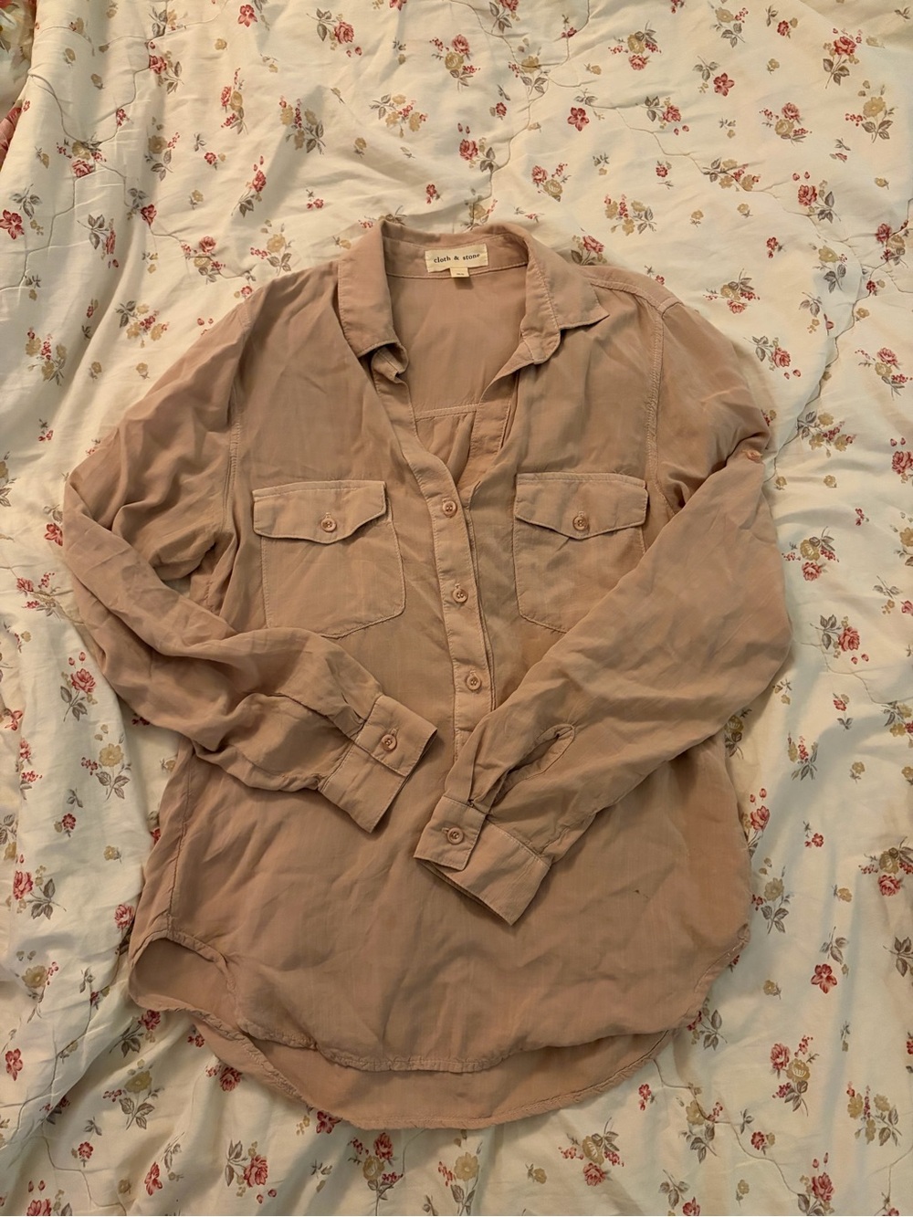 cloth & stone - Soft Taupe Button-Up Utility Shirt